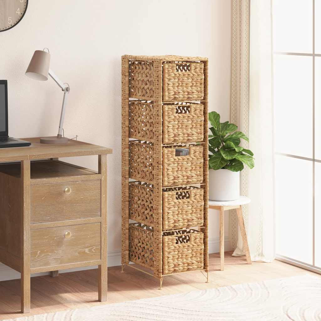 vidaXL Standregal mit 5 Körben 25,5x37x100 cm Wasserhyazinthe