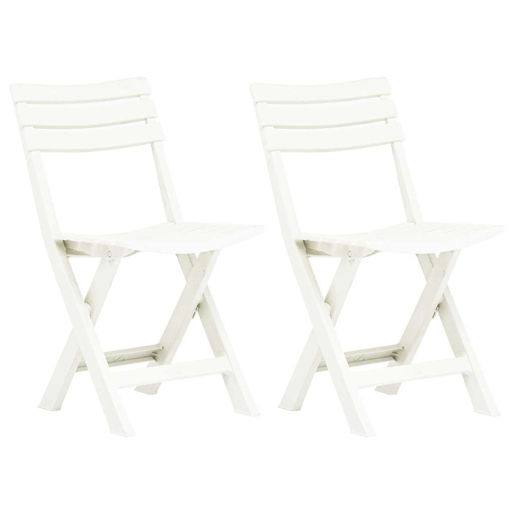 vidaXL Klappbare Gartenstühle 2 Stk. Kunststoff Weiß