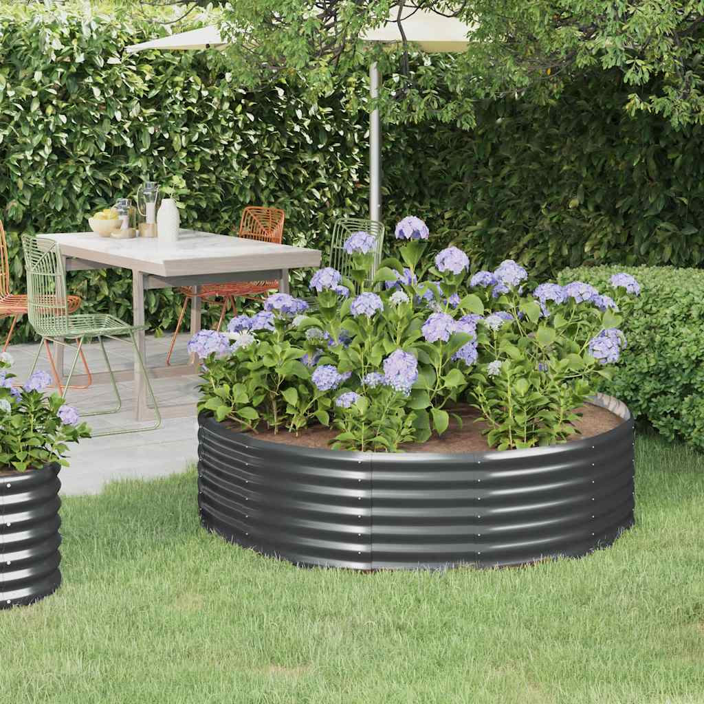 vidaXL Hochbeet Verzinkter Stahl 140x140x36 cm Anthrazit
