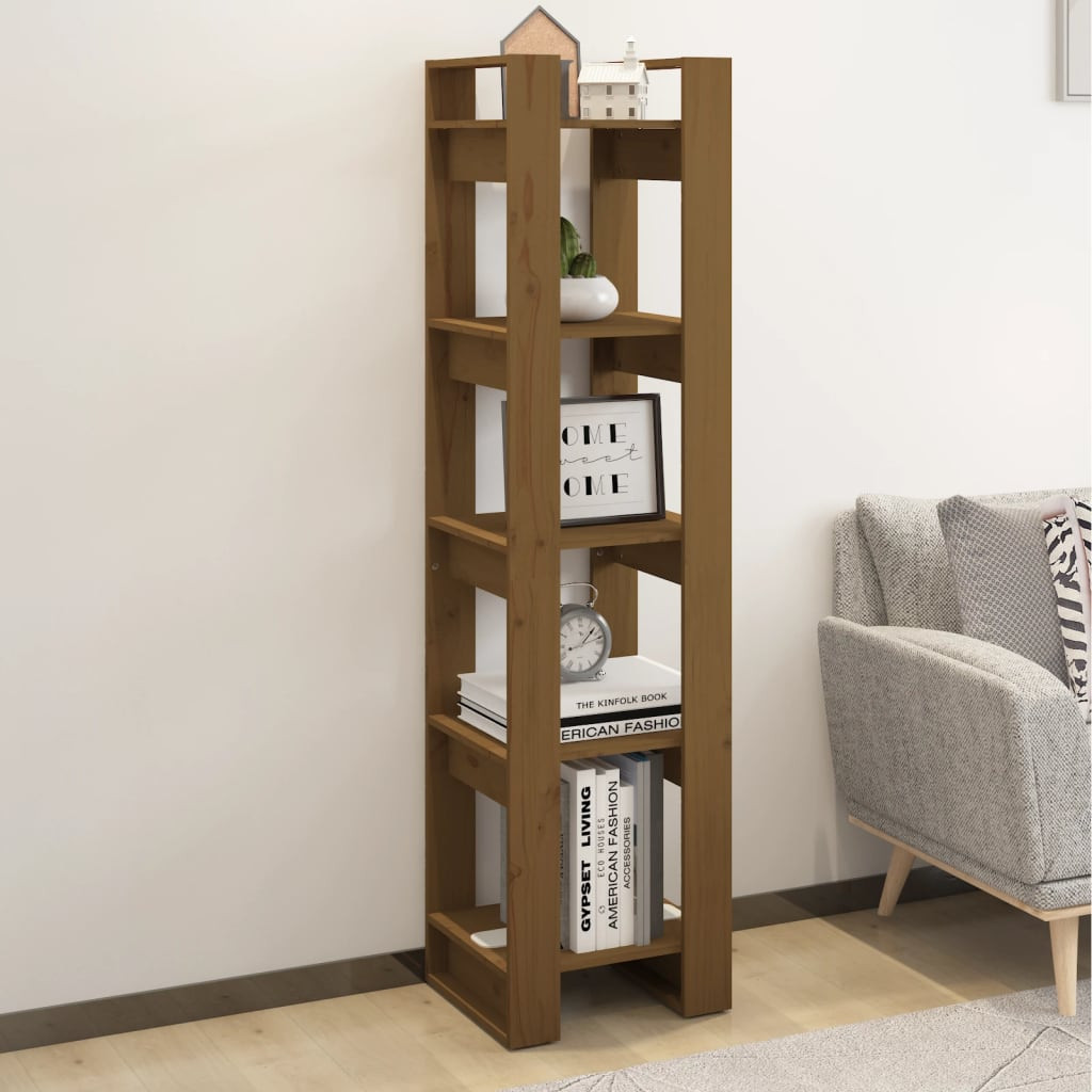 vidaXL Bücherregal/Raumteiler Honigbraun 41x35x160cm Massivholz Kiefer
