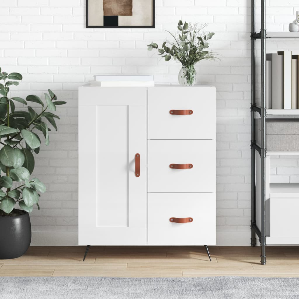 vidaXL Sideboard Hochglanz-Weiß 69,5x34x90 cm Holzwerkstoff