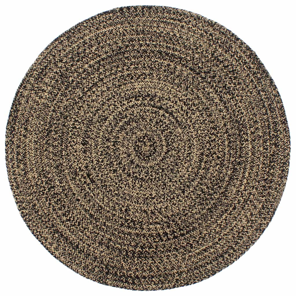 vidaXL Teppich Handgefertigt Jute Schwarz und Braun 180 cm