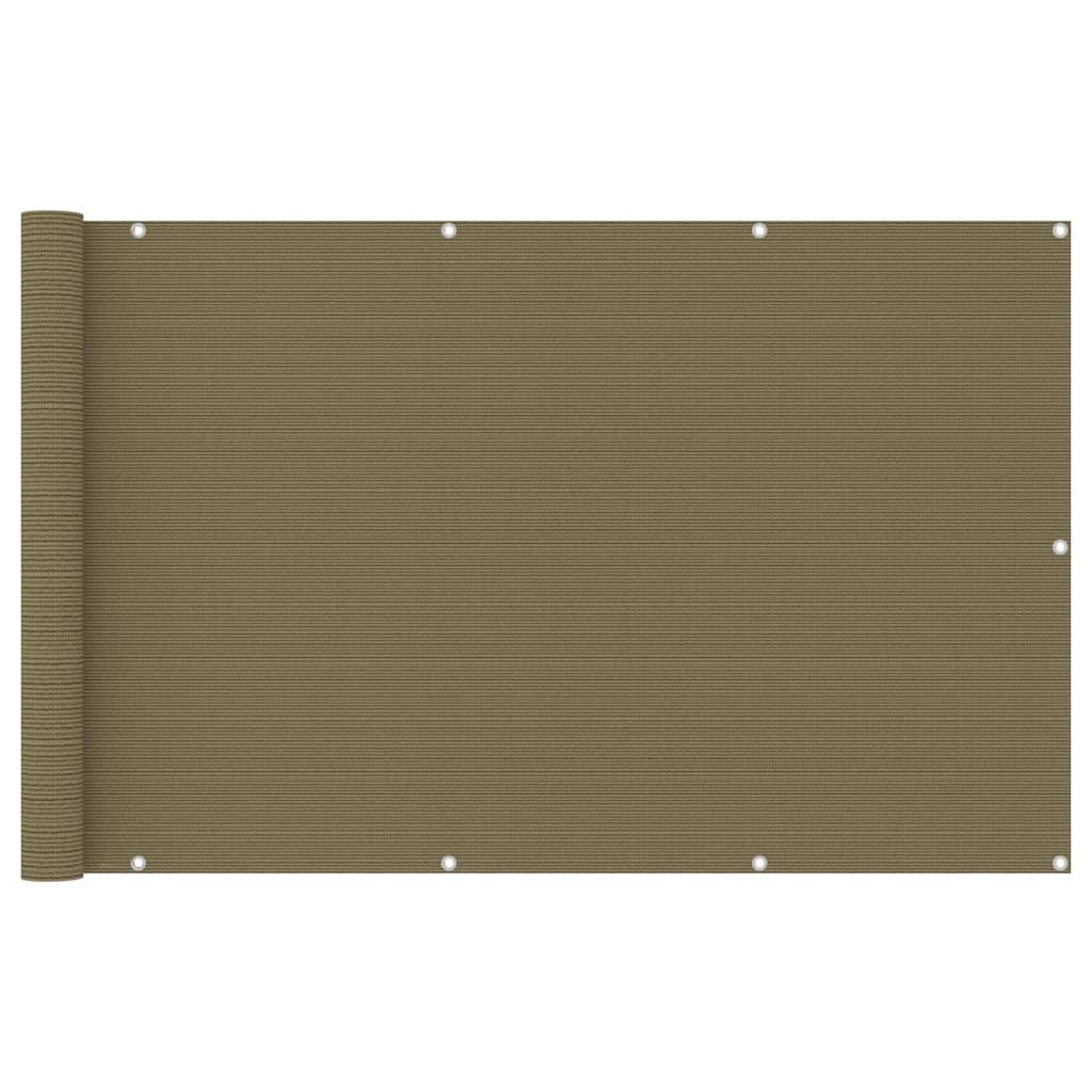 vidaXL Balkon-Sichtschutz Taupe 120x400 cm HDPE
