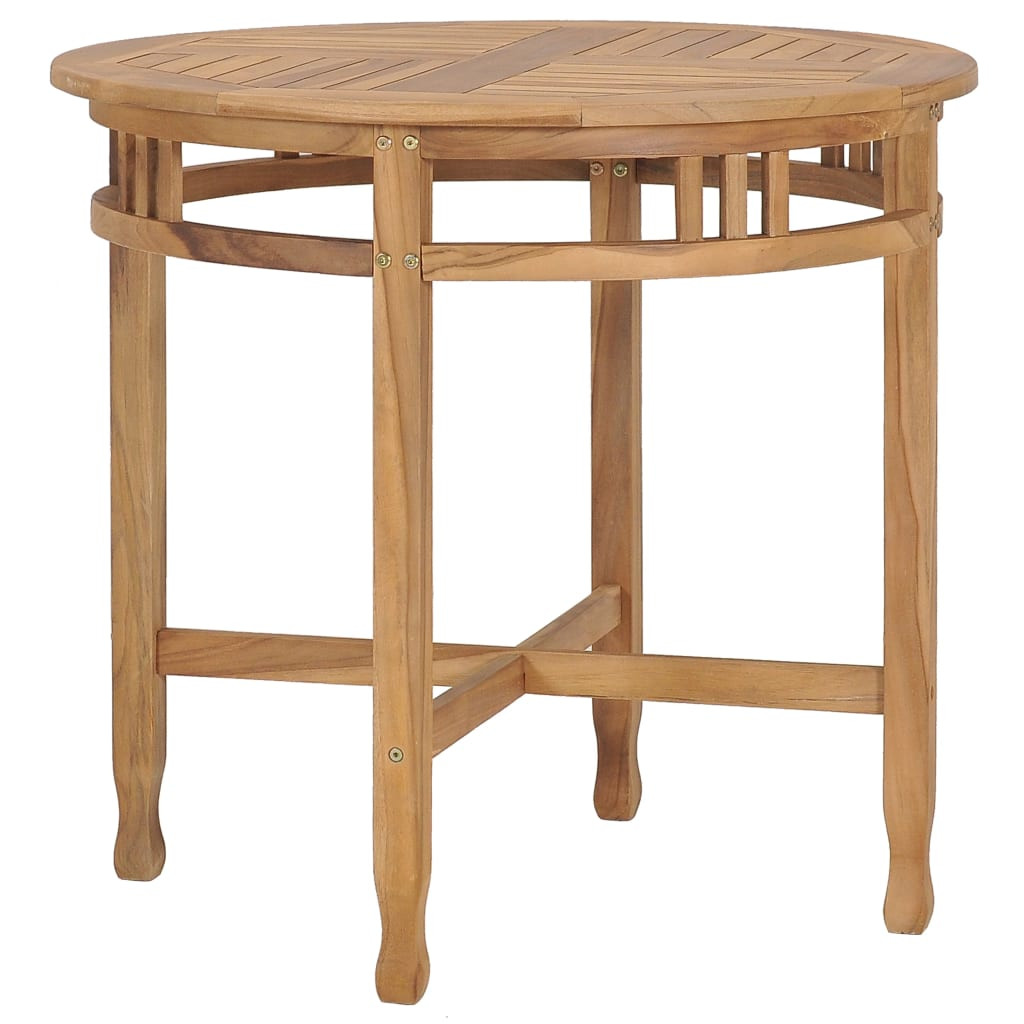 vidaXL Esstisch Ø 80 cm Massivholz Teak
