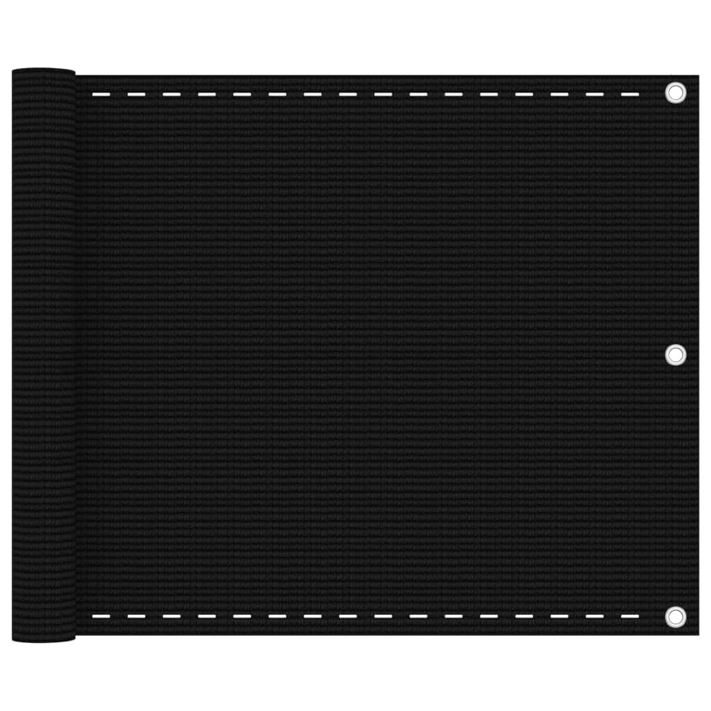vidaXL Balkon-Sichtschutz Schwarz 75x500 cm HDPE