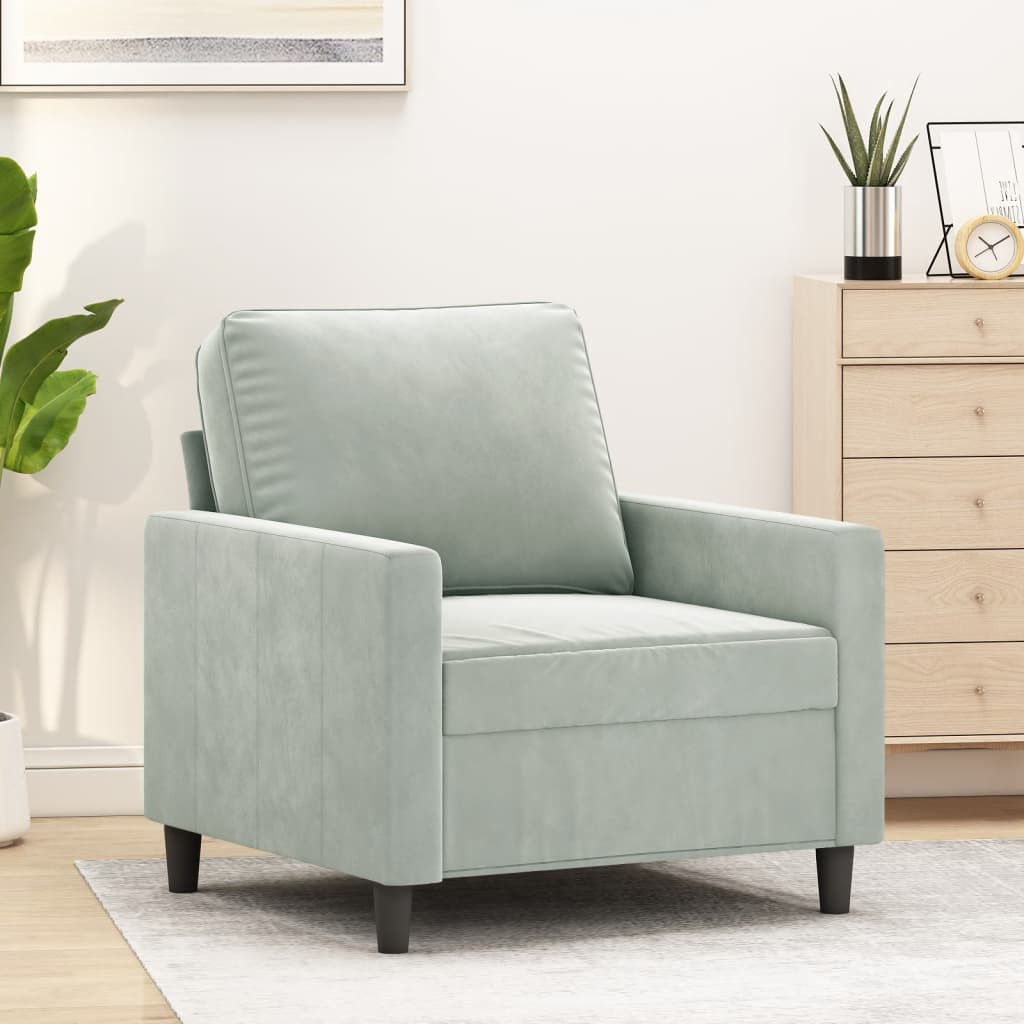 vidaXL Sessel Hellgrau 60 cm Samt