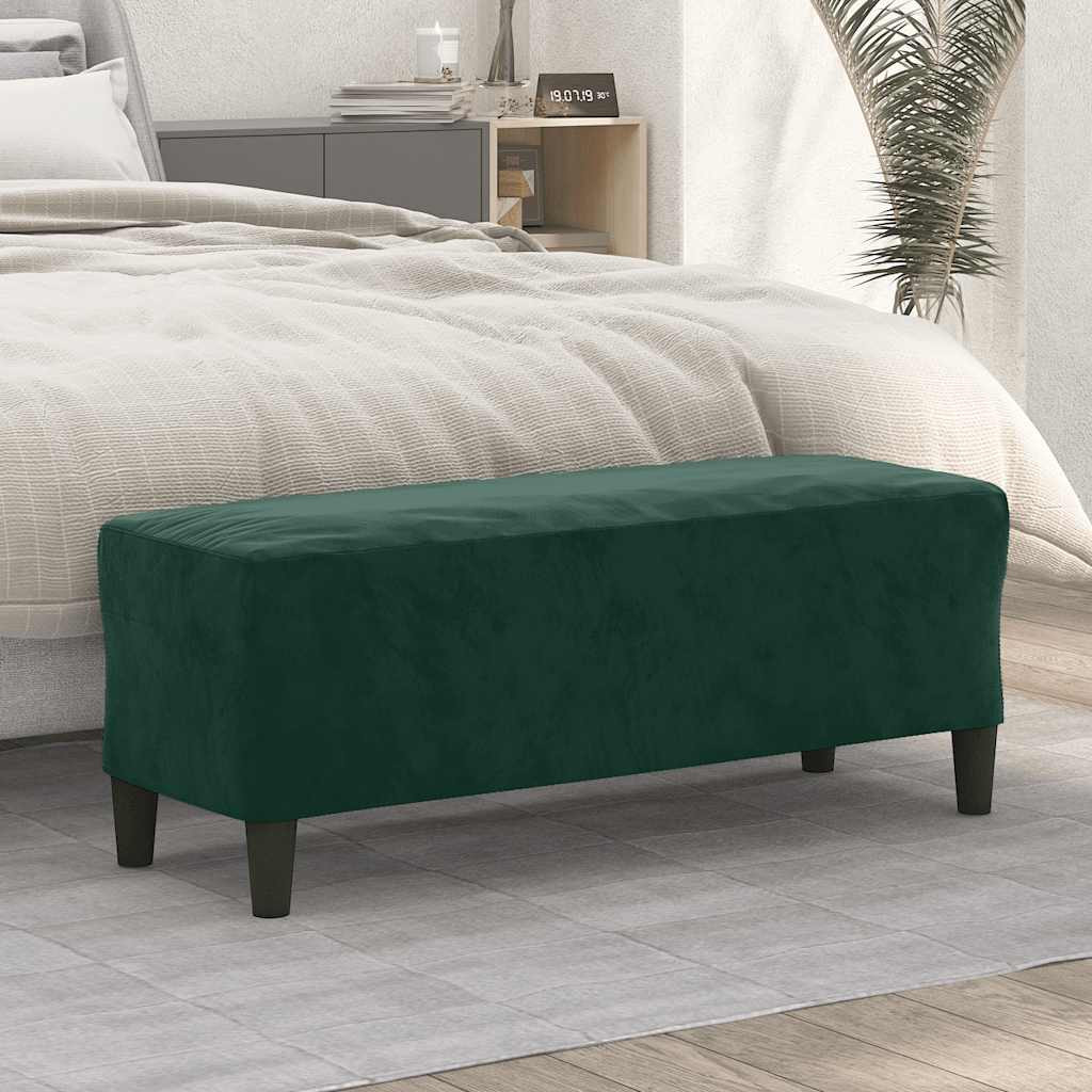 vidaXL Sitzbank Dunkelgrün 100x35x41 cm Samt