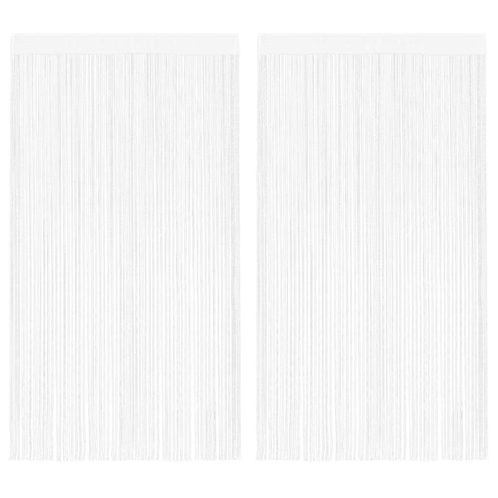 vidaXL Fadenvorhang 2 Stk.100 x 250 cm Weiß