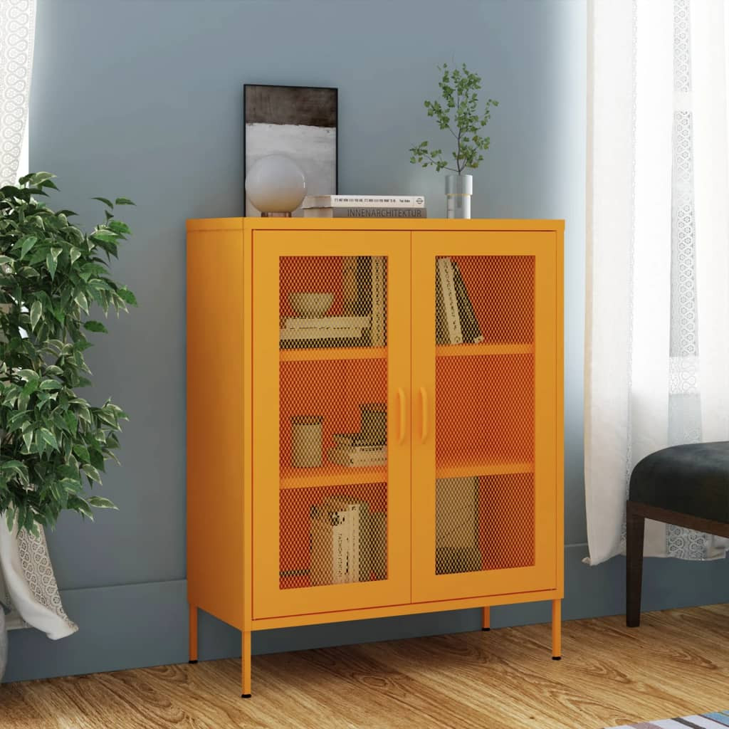 vidaXL Lagerschrank Senfgelb 80 x 35 x 101,5 cm Stahl