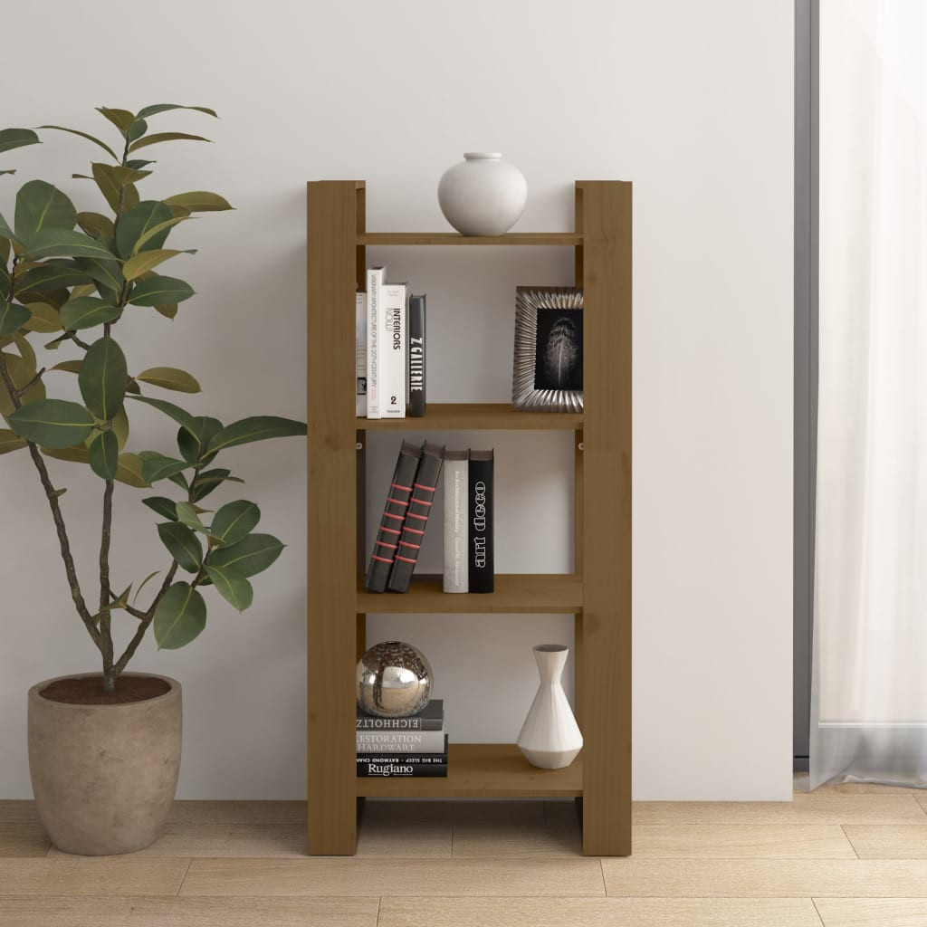 vidaXL Bücherregal/Raumteiler Honigbraun 60x35x125cm Massivholz Kiefer