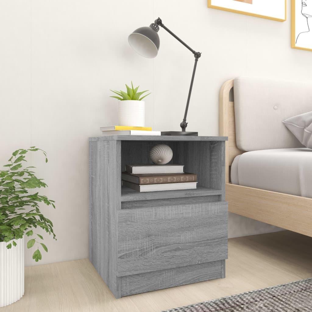 vidaXL Nachttisch Grau Sonoma 40x40x50 cm Holzwerkstoff