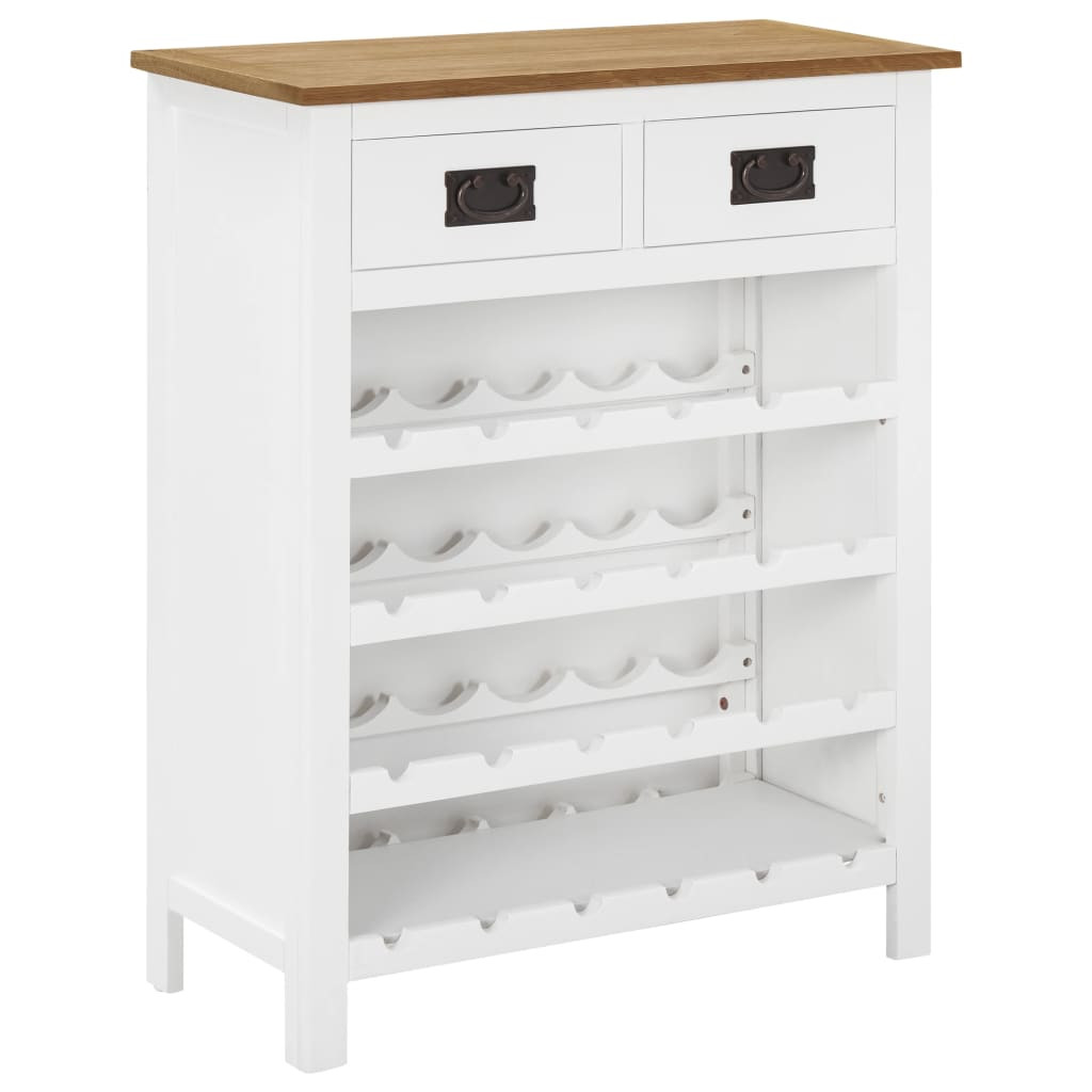 vidaXL Weinschrank 72x32x90 cm Eiche Massivholz