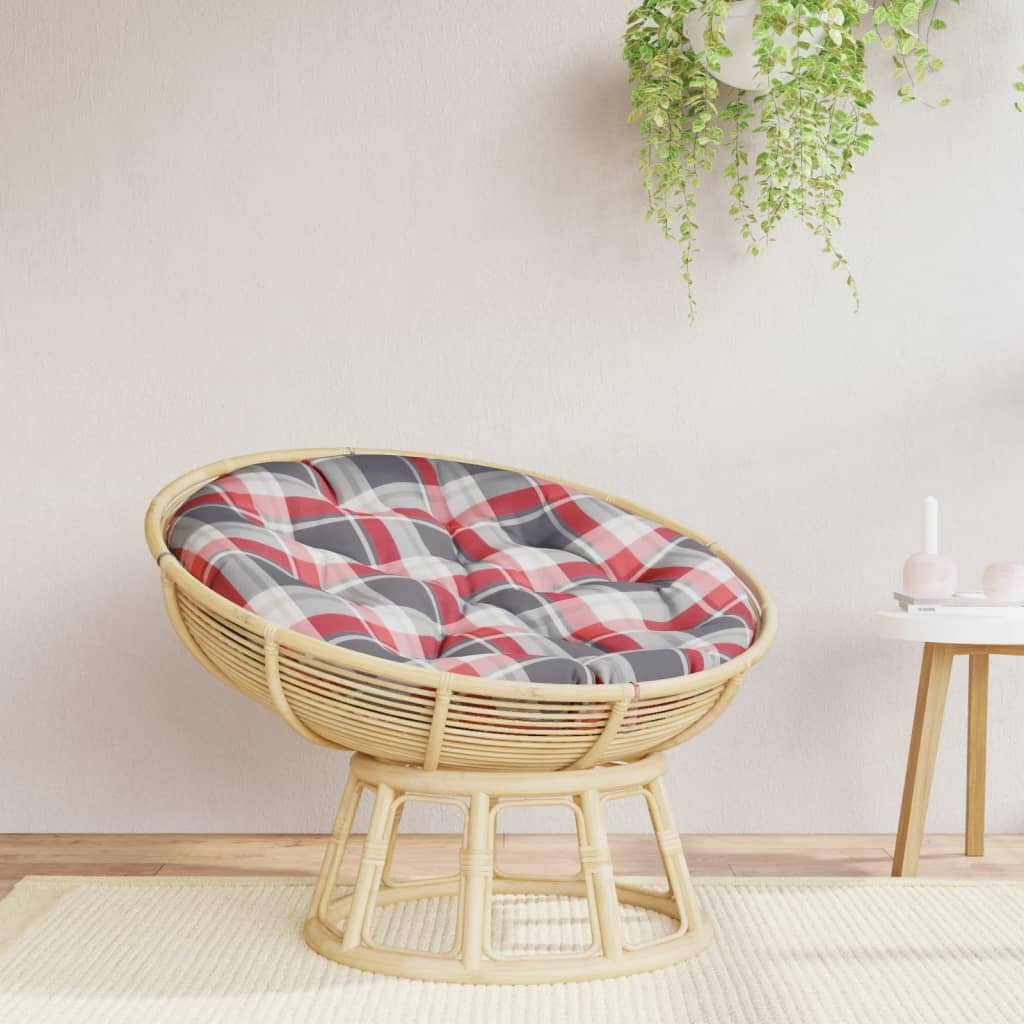 vidaXL Kissen Rund Rot Karomuster Ø 100x11 cm Oxford-Gewebe