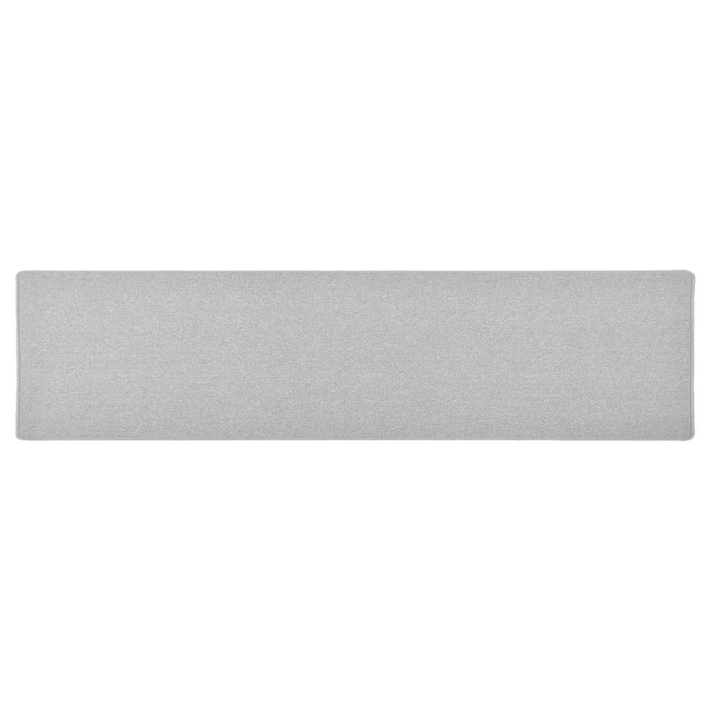 vidaXL Teppichläufer Hellgrau 50x200 cm