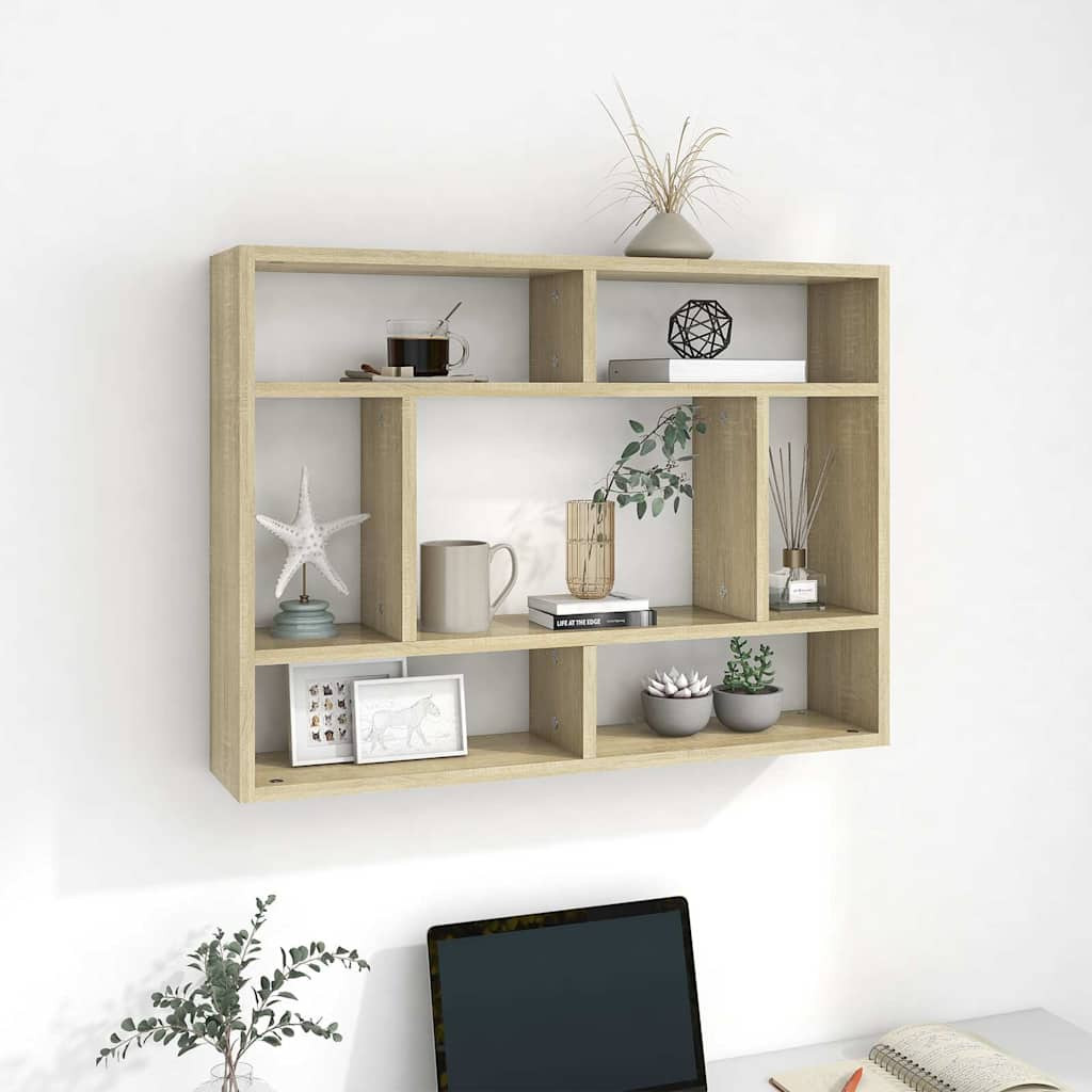 vidaXL Wandregal Sonoma-Eiche 75x16x55 cm Holzwerkstoff