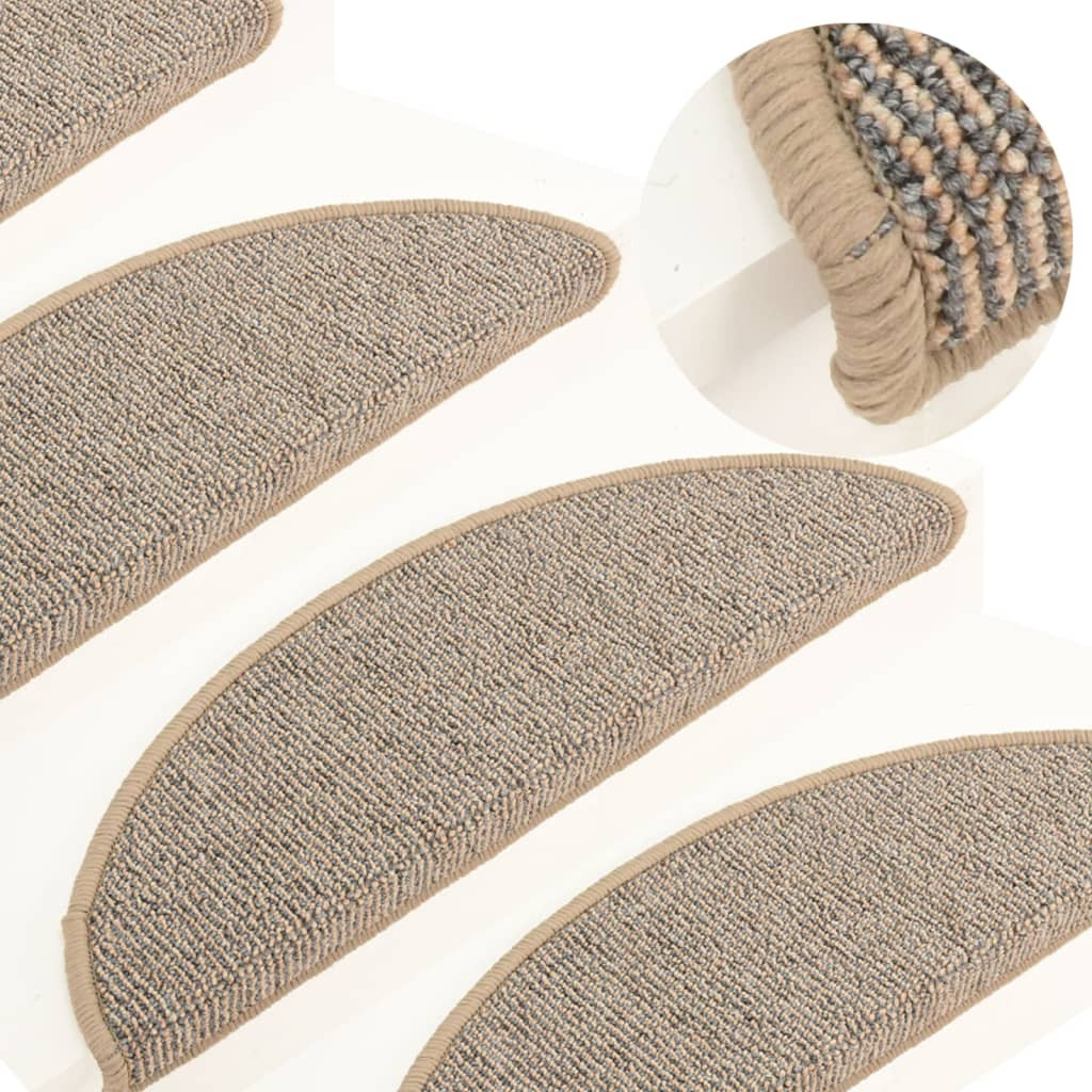 vidaXL Stufenmatten 15 Stk. 56x17x3 cm Braun Halbrund