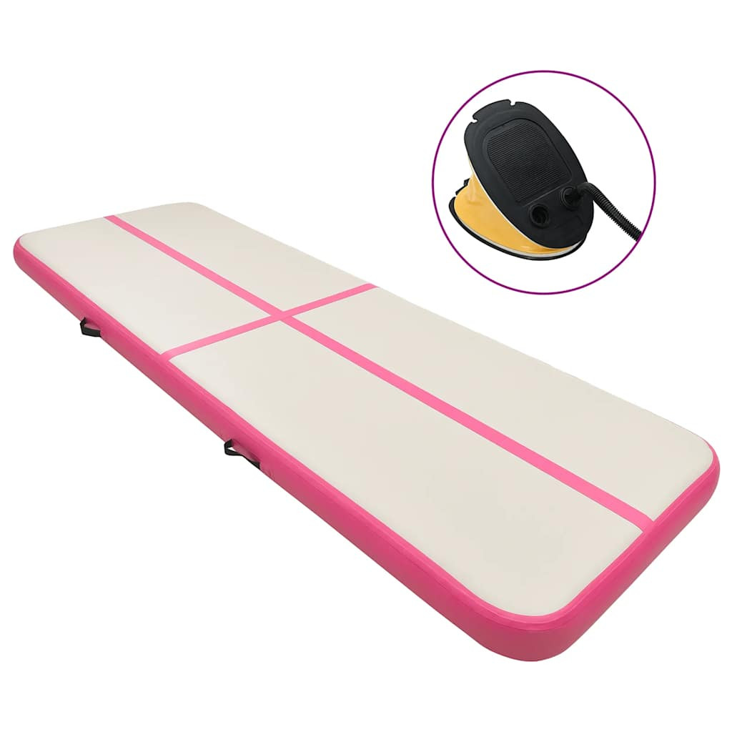 vidaXL Aufblasbare Gymnastikmatte mit Pumpe 600x100x20 cm PVC Rosa