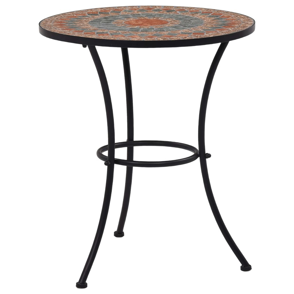 vidaXL Mosaik-Bistrotisch Orange/Grau 60 cm Keramik