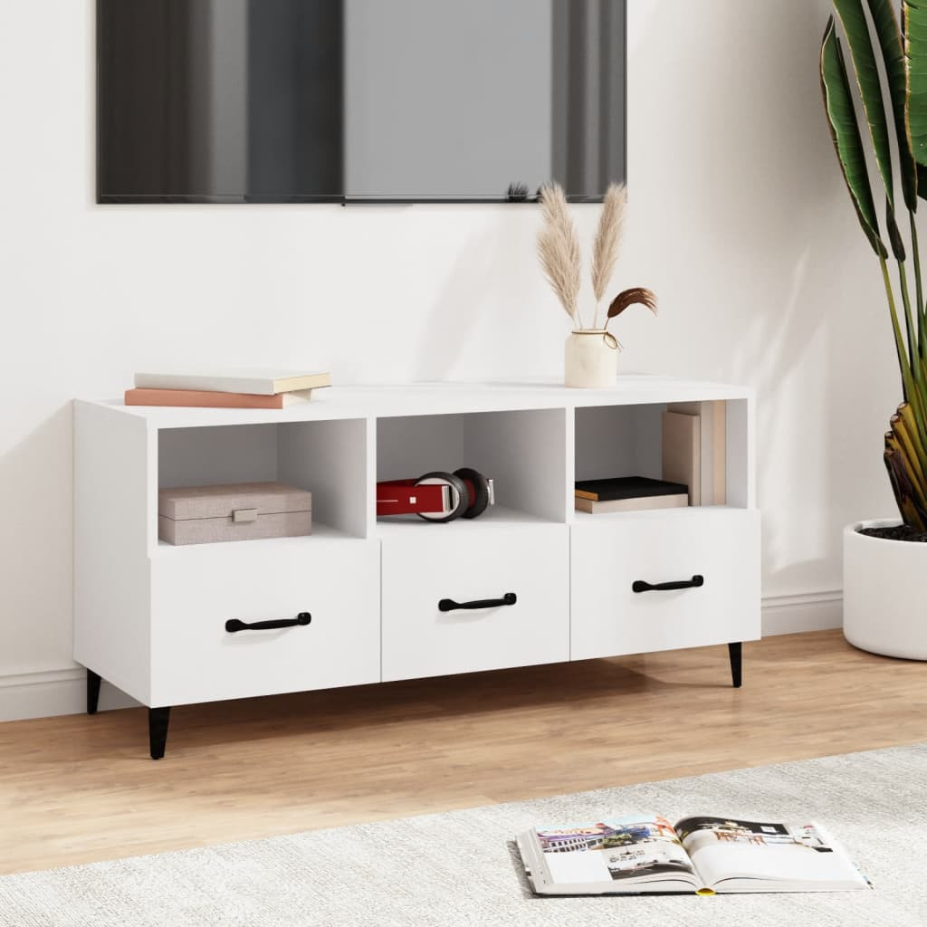 vidaXL TV-Schrank Weiß 102x35x50 cm Holzwerkstoff