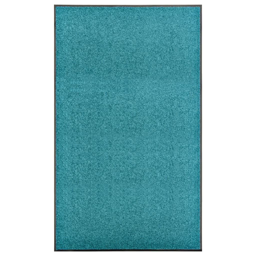 vidaXL Fußmatte Waschbar Cyan 90x150 cm
