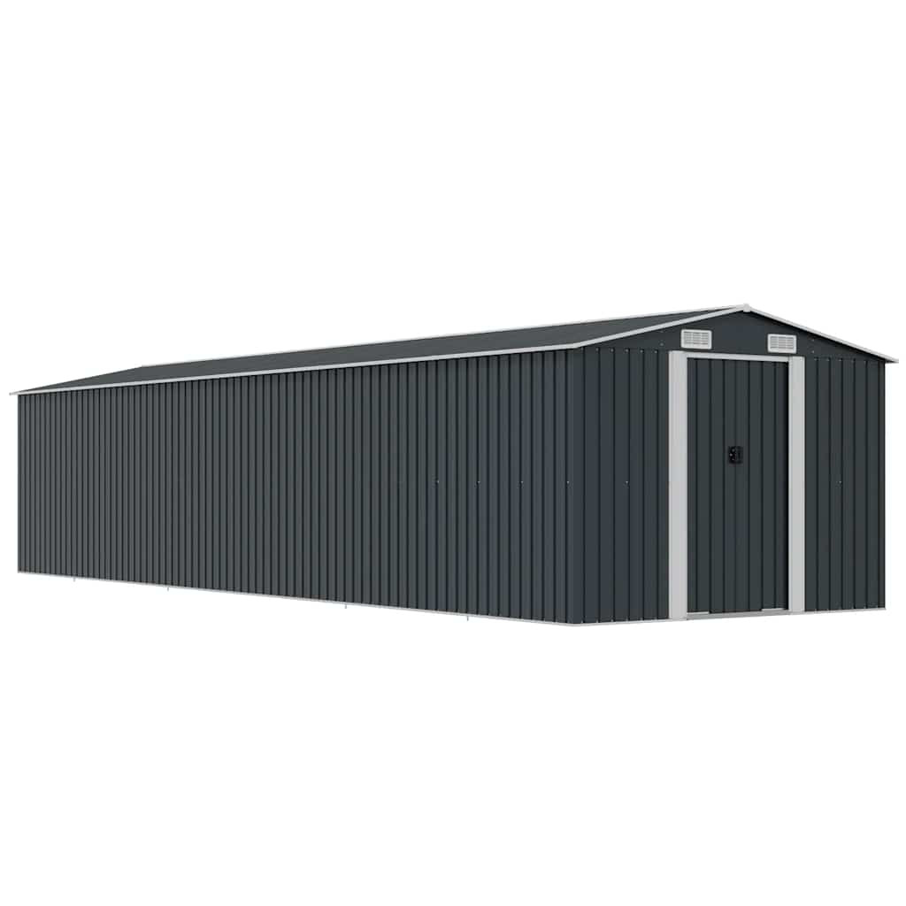 vidaXL Gerätehaus Anthrazit 257x779x181 cm Verzinkter Stahl