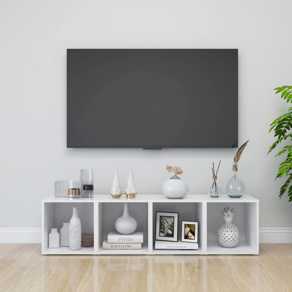 vidaXL TV-Schränke 4 Stk. Weiß 37x35x37 cm Holzwerkstoff