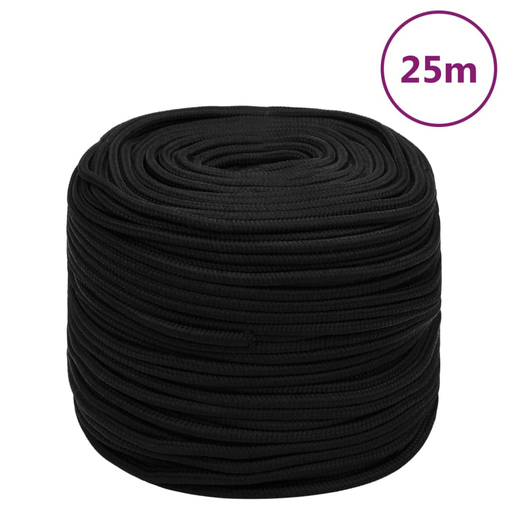 vidaXL Arbeitsseil Schwarz 10 mm 25 m Polyester