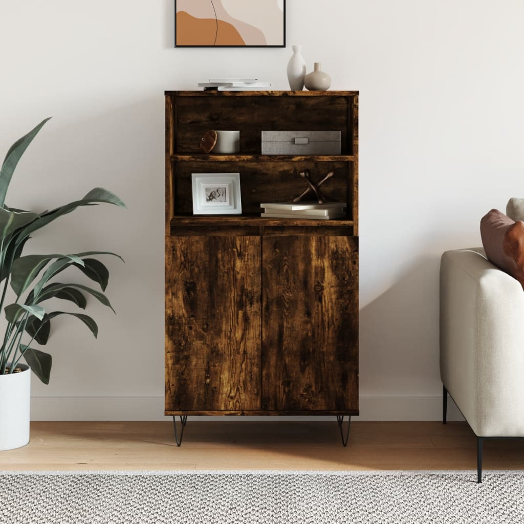 vidaXL Highboard Räuchereiche 60x36x110 cm Holzwerkstoff