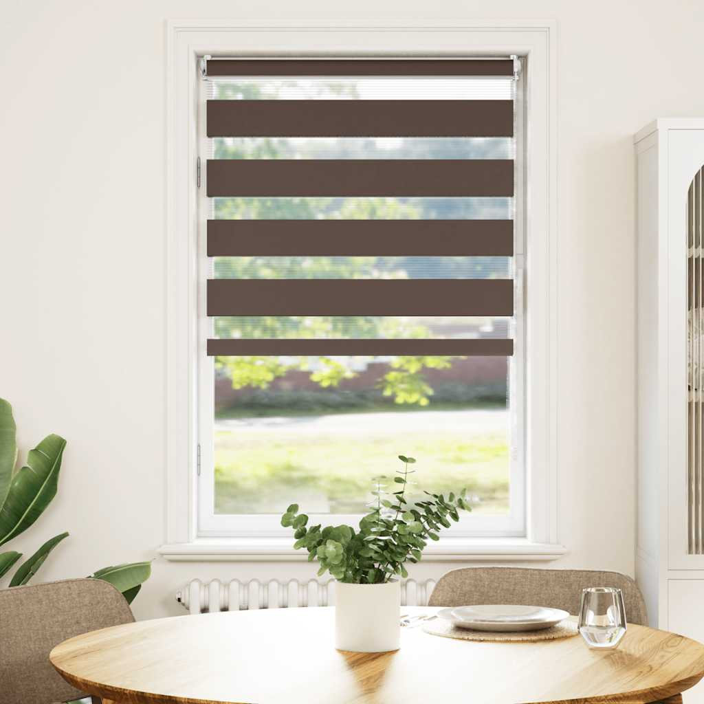 vidaXL Zebra-Rollo 50,9 x 100 cm, Stoffbreite 46,7 cm, Kaffeebraun