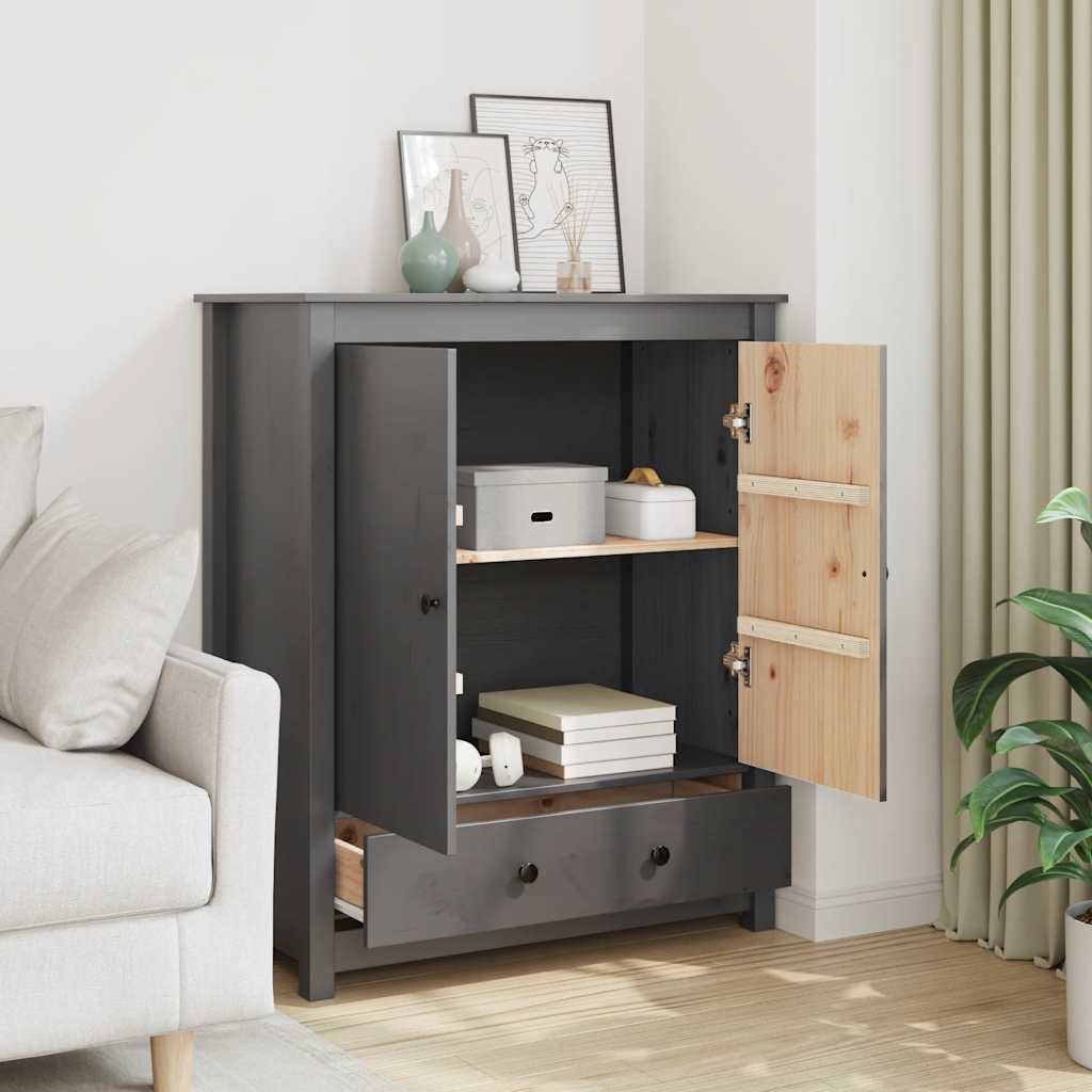 vidaXL Highboard Grau 83x41,5x100 cm Massivholz Kiefer