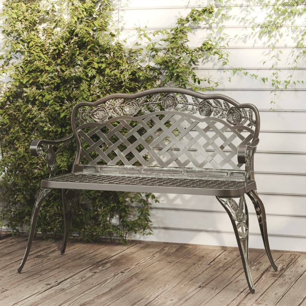 vidaXL Gartenbank 108 cm Aluminiumguss Grün