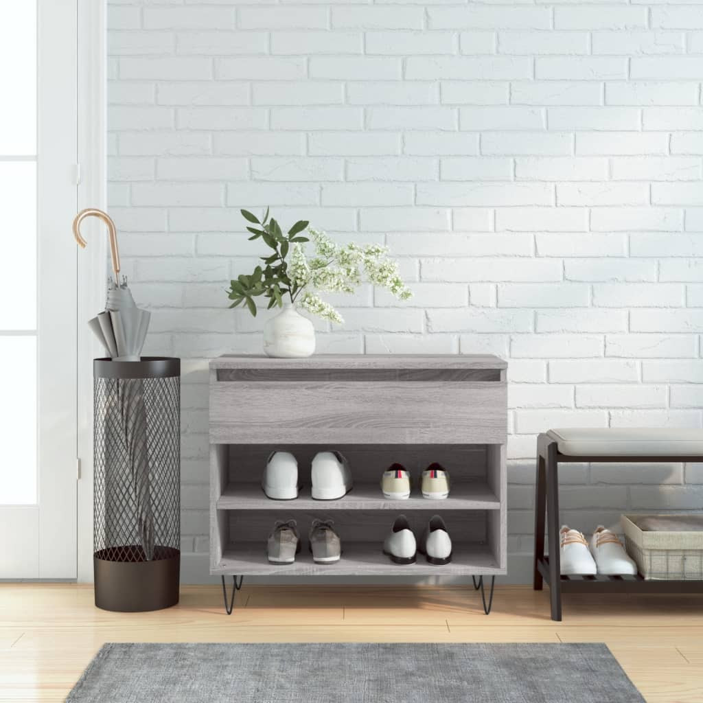 vidaXL Schuhregal Grau Sonoma 70x36x60 cm Holzwerkstoff