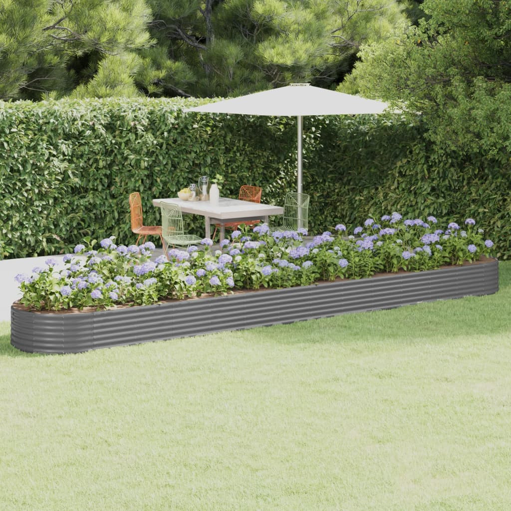 vidaXL Hochbeet Verzinkter Stahl 544x100x36 cm Grau
