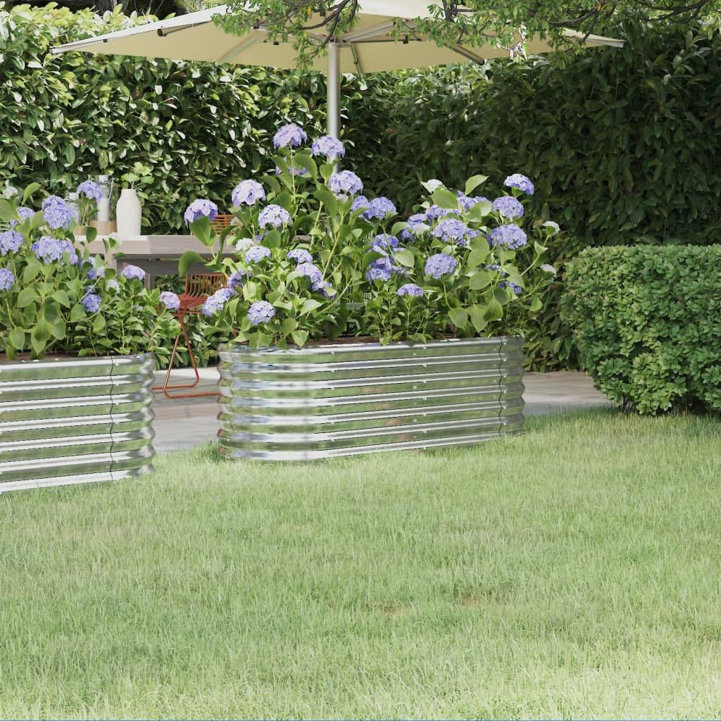 vidaXL Hochbeet Verzinkter Stahl 114x40x36 cm Silbern