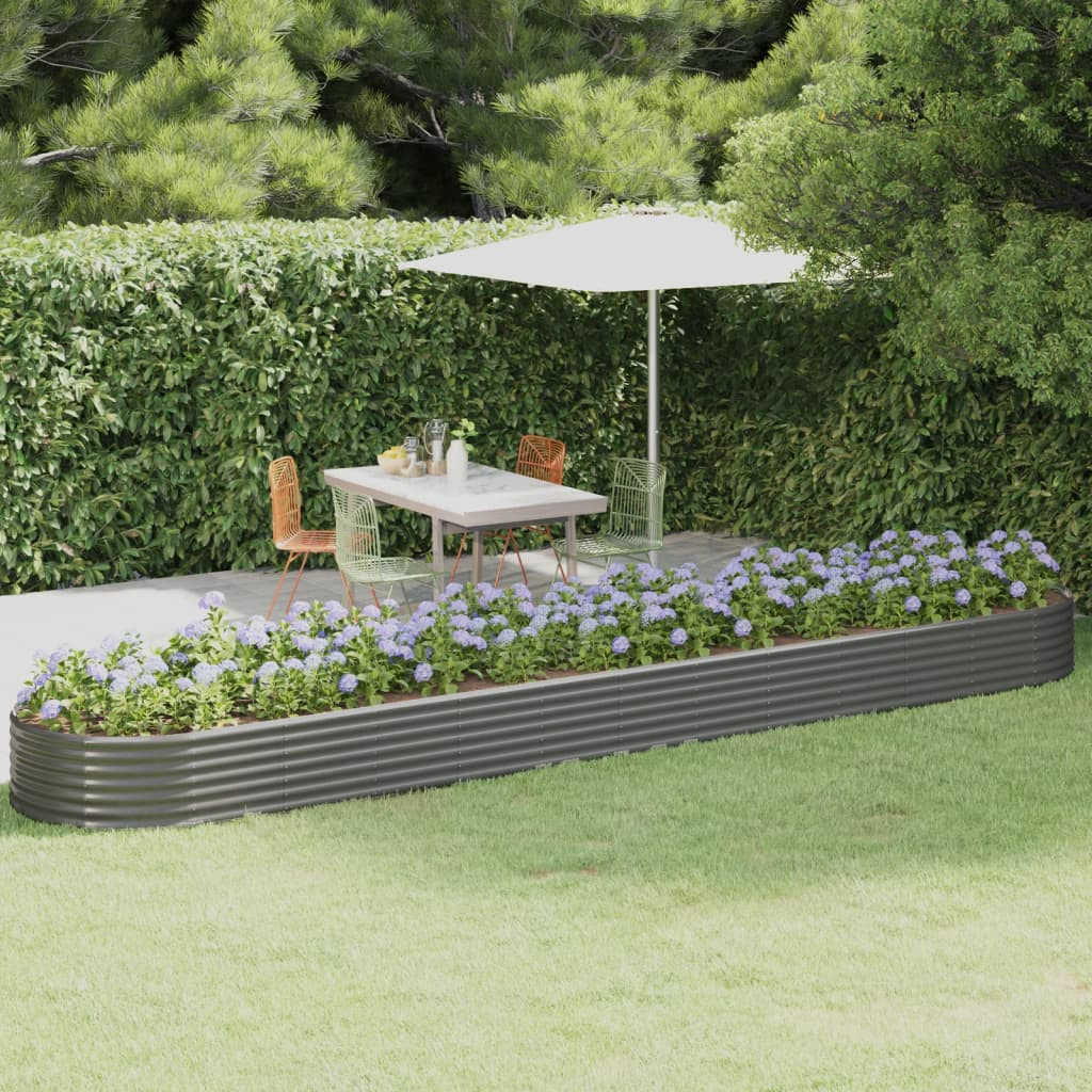 vidaXL Hochbeet Verzinkter Stahl 507x100x36 cm Grau