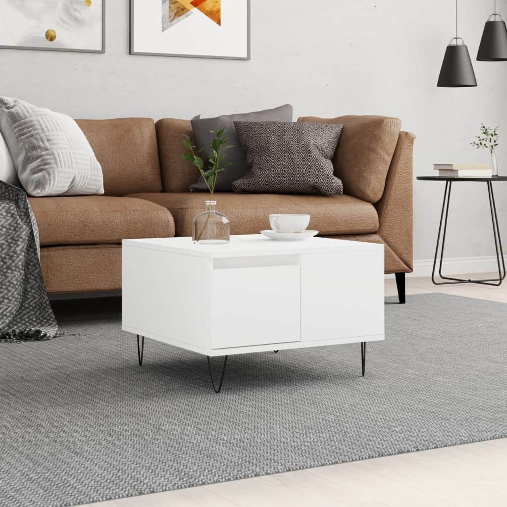 vidaXL Couchtisch Weiß 55x55x36,5 cm Holzwerkstoff