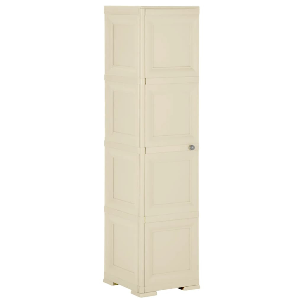 vidaXL Kunststoffschrank 40x43x164 cm Holzdesign Angora-Weiß
