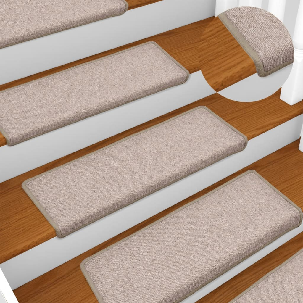 vidaXL Stufenmatten 15 Stk. 65x21x4 cm Taupe Rechteckiger Rand