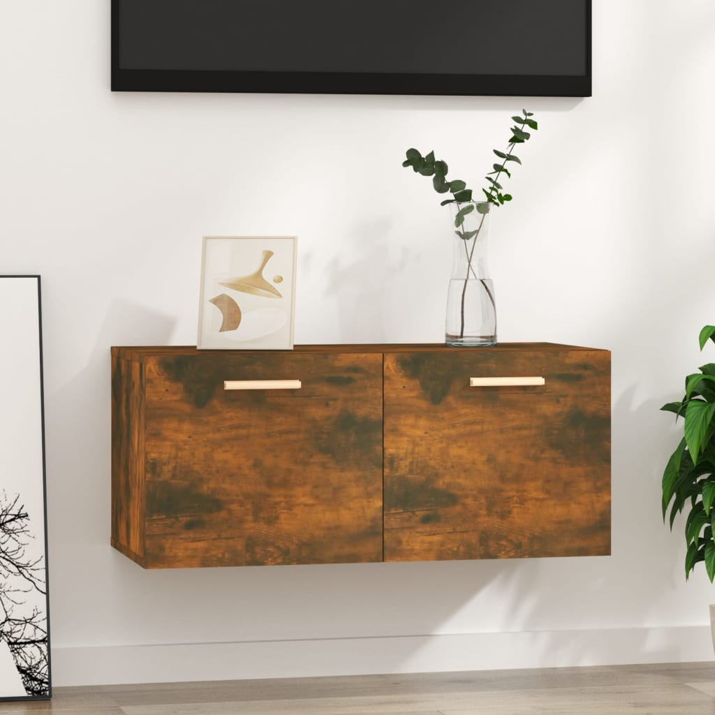vidaXL Wandschrank Räuchereiche 80x35x36,5 cm Holzwerkstoff