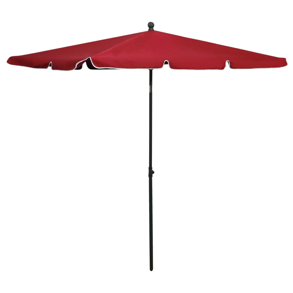 vidaXL Sonnenschirm mit Mast 210x140 cm Bordeauxrot