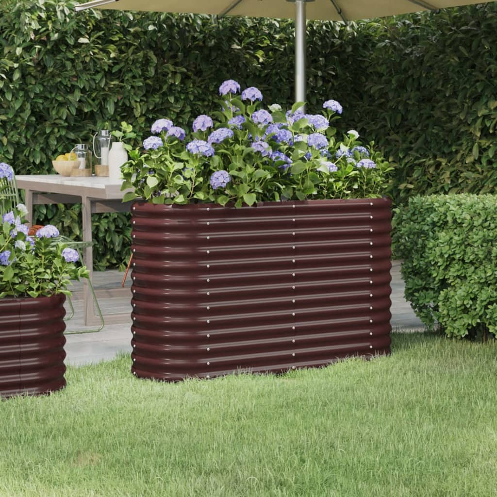vidaXL Hochbeet Verzinkter Stahl 114x40x68 cm Braun