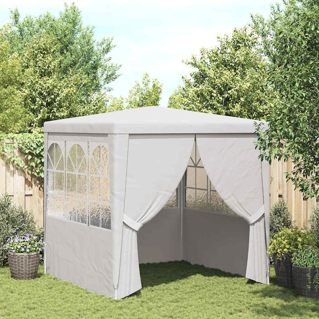 vidaXL Profi-Partyzelt mit Seitenwänden 2,5x2,5 m Weiß 90 g/m²