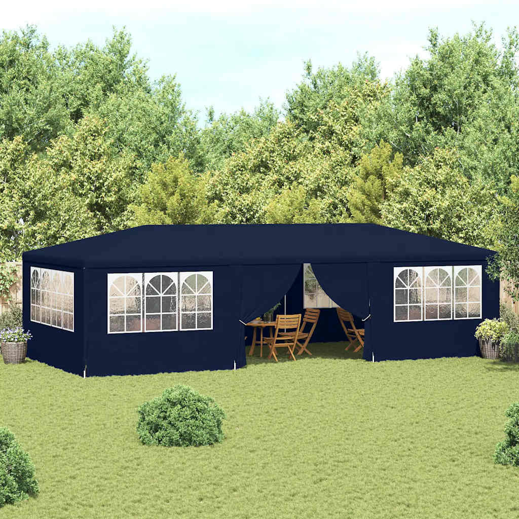 vidaXL Profi-Partyzelt mit Seitenwänden 4×9 m Blau 90 g/m²