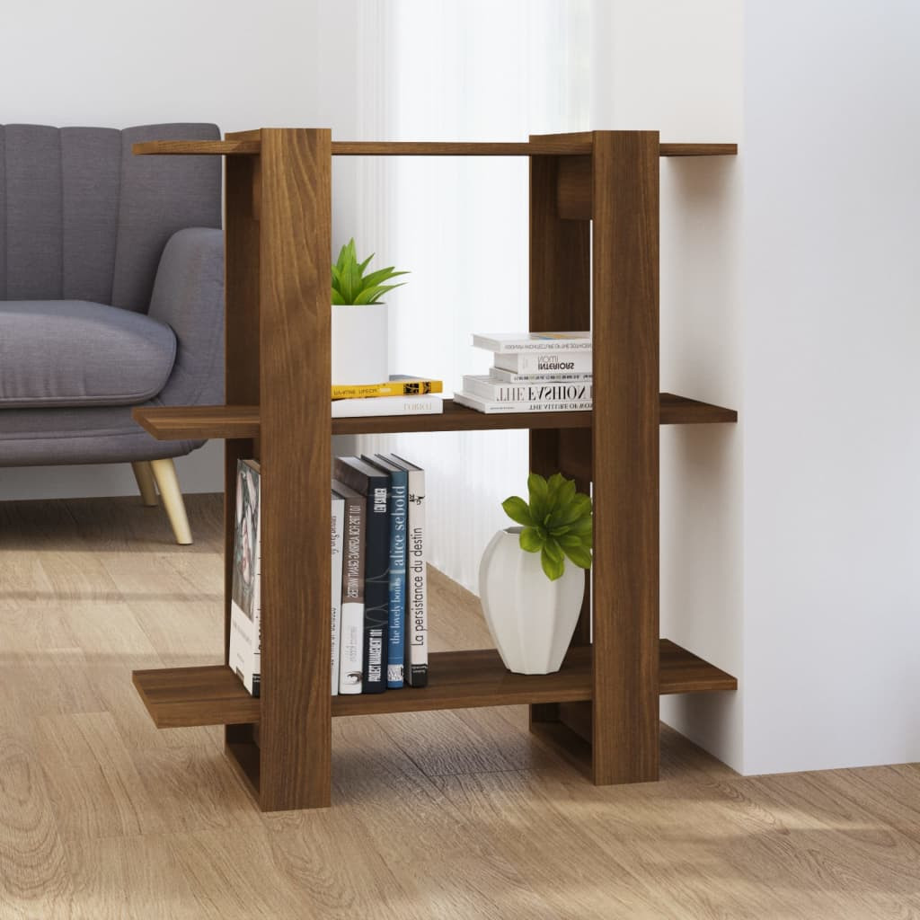 vidaXL Bücherregal/Raumteiler Braun Eichen-Optik 80x30x87 cm