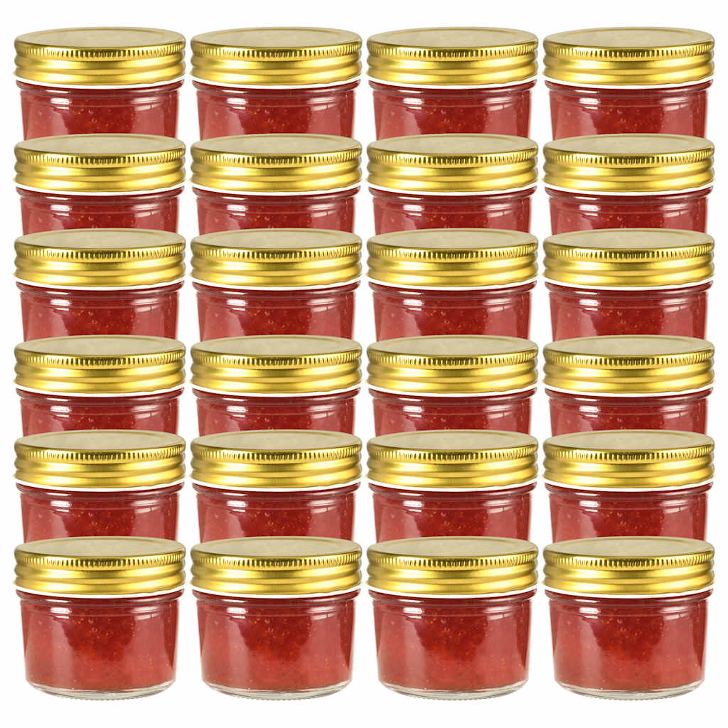 vidaXL Marmeladengläser mit goldenen Deckeln 24 Stk. 110 ml