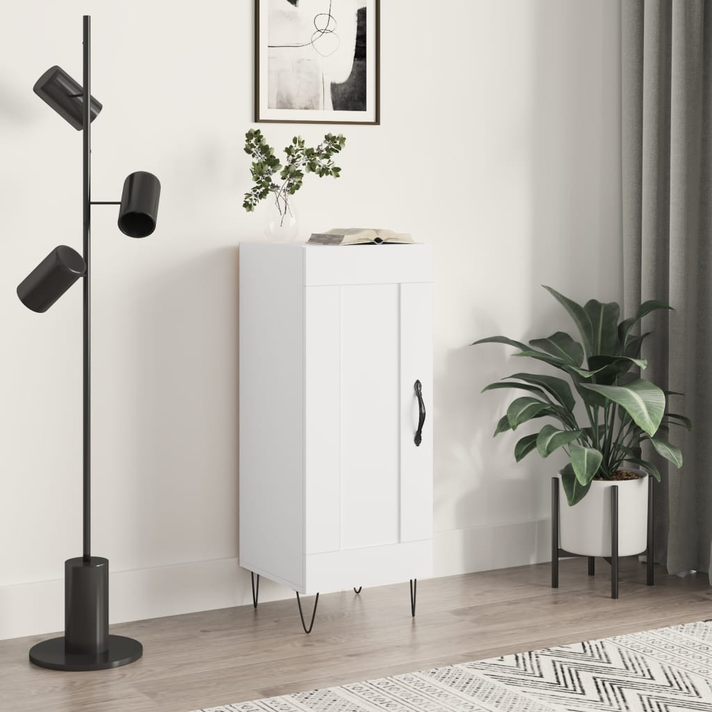 vidaXL Sideboard Hochglanz-Weiß 34,5x34x90 cm Holzwerkstoff