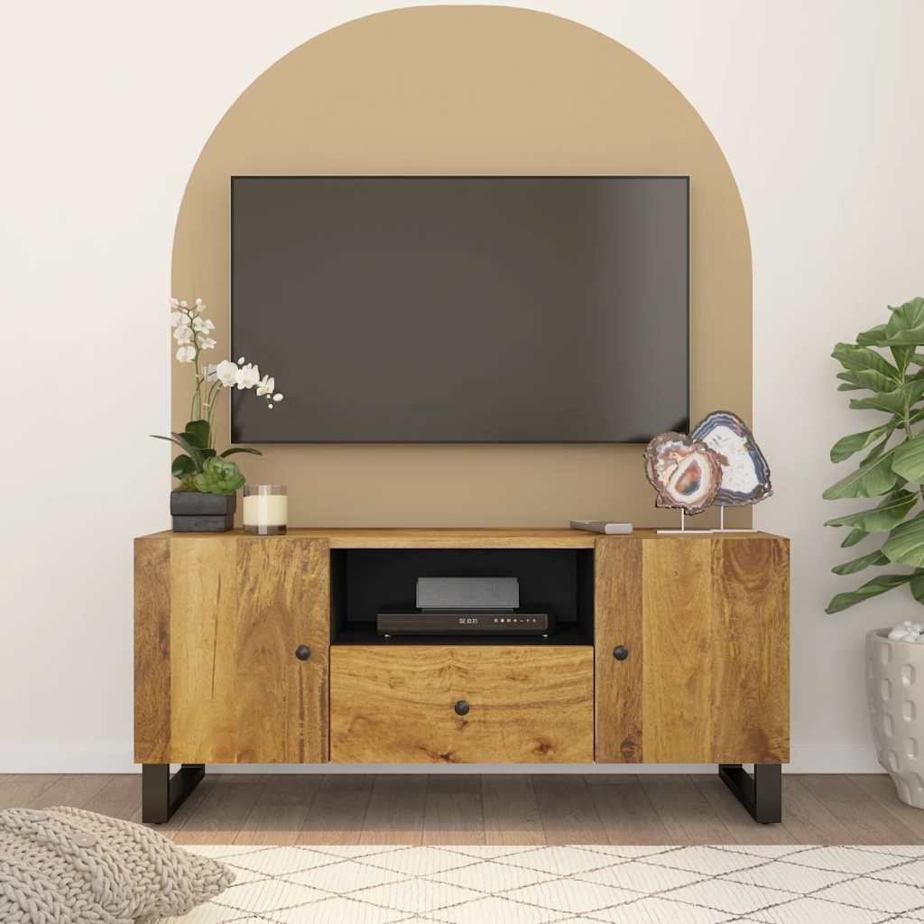 vidaXL TV-Schrank 105x33,5x46 cm Massivholz Mango & Holzwerkstoff
