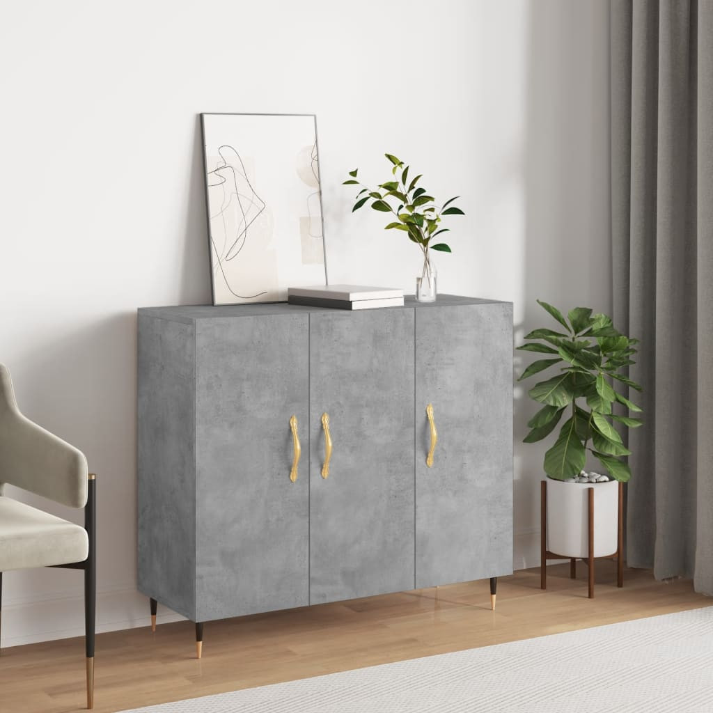 vidaXL Sideboard Betongrau 90x34x80 cm Holzwerkstoff