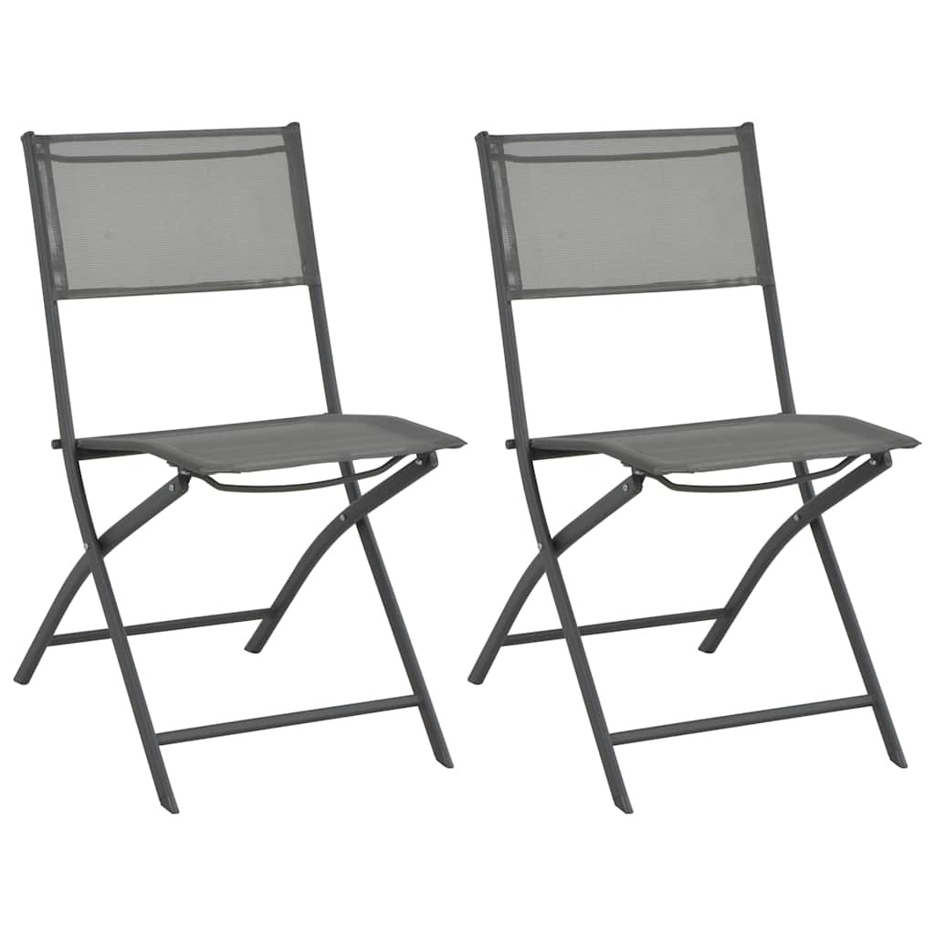 vidaXL Klappbare Gartenstühle 2 Stk. Stahl und Textilene
