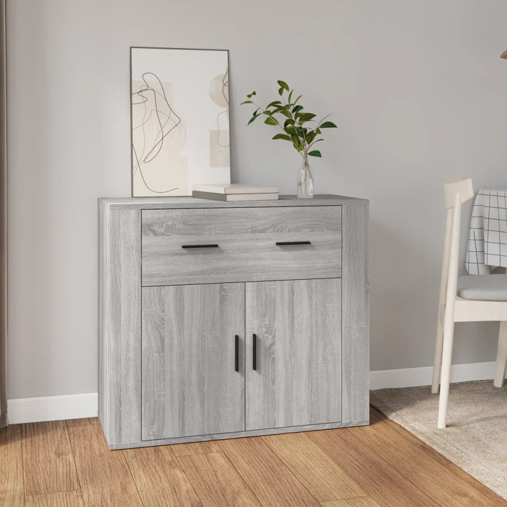 vidaXL Sideboard Grau Sonoma 80x33x70 cm Holzwerkstoff